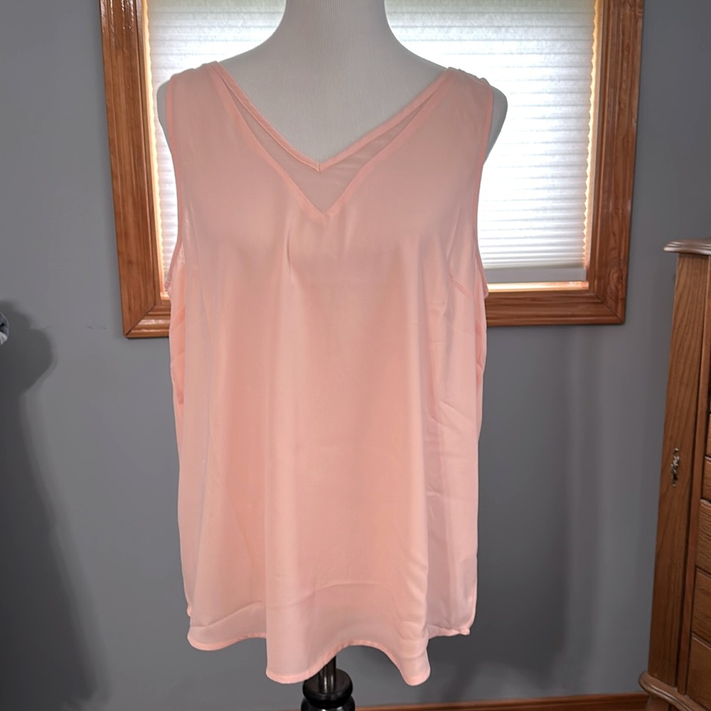 Maurices Peach Sleeveless Top Sz L NWT